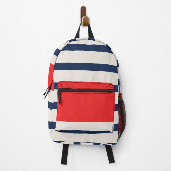 Item preview, Nautical blue stripe pattern with red designed and sold by mixtape80.