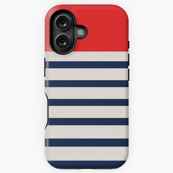 Item preview, Nautical blue stripe pattern with red designed and sold by mixtape80.