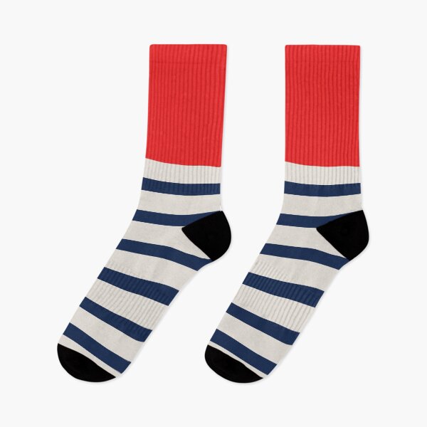 Item preview, Nautical blue stripe pattern with red designed and sold by mixtape80.