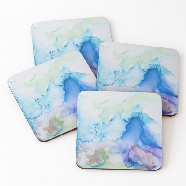 Item preview, Blue and Purple Flowing Abstract Painting designed and sold by InkPaintingArt.