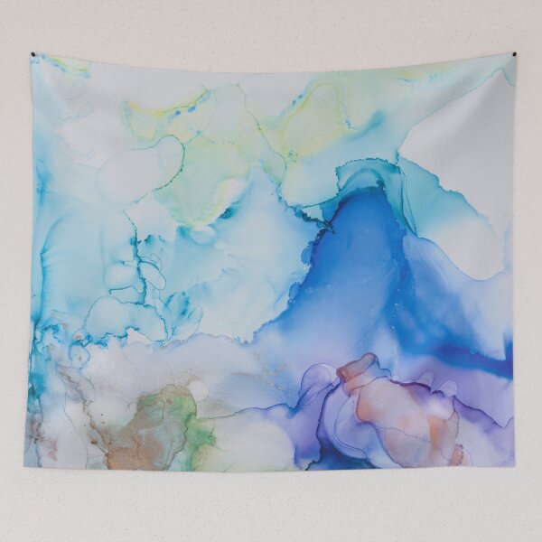 Item preview, Blue and Purple Flowing Abstract Painting designed and sold by InkPaintingArt.