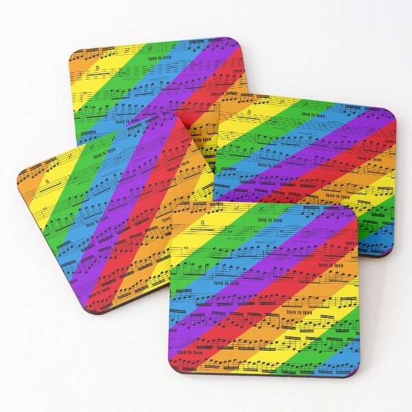 Item preview, love is love - pride music notes - sheet music black on rainbow designed and sold by kobyakov.