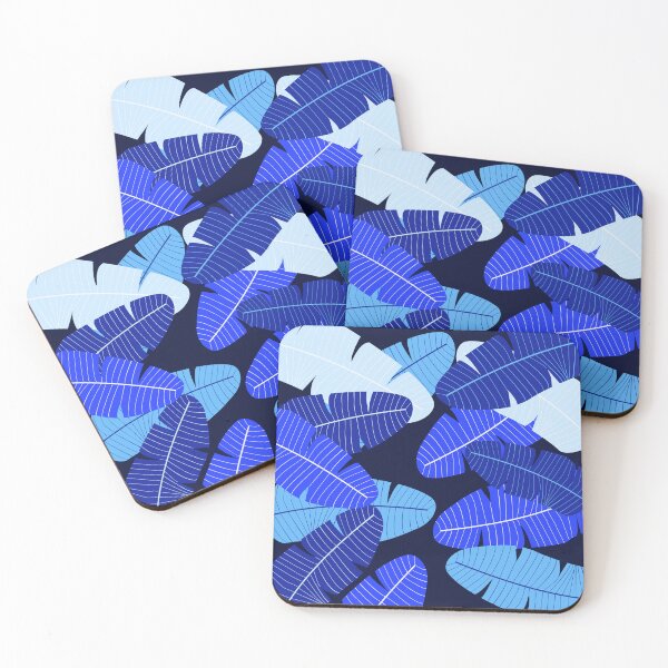 Item preview, Bright  Blue and black leaf print designed and sold by DemonicGloom.