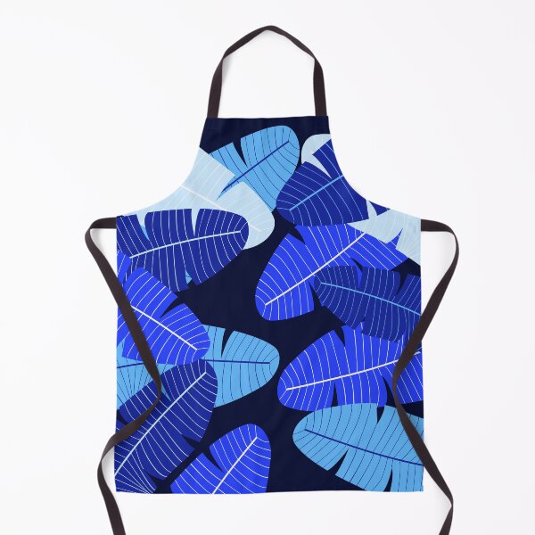 Item preview, Bright Blue and black leaf print designed and sold by DemonicGloom.
