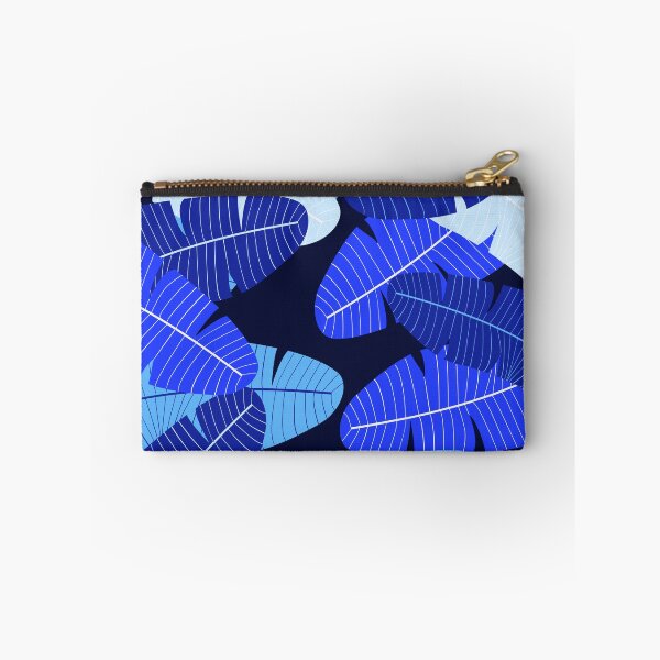 Item preview, Bright  Blue and black leaf print designed and sold by DemonicGloom.