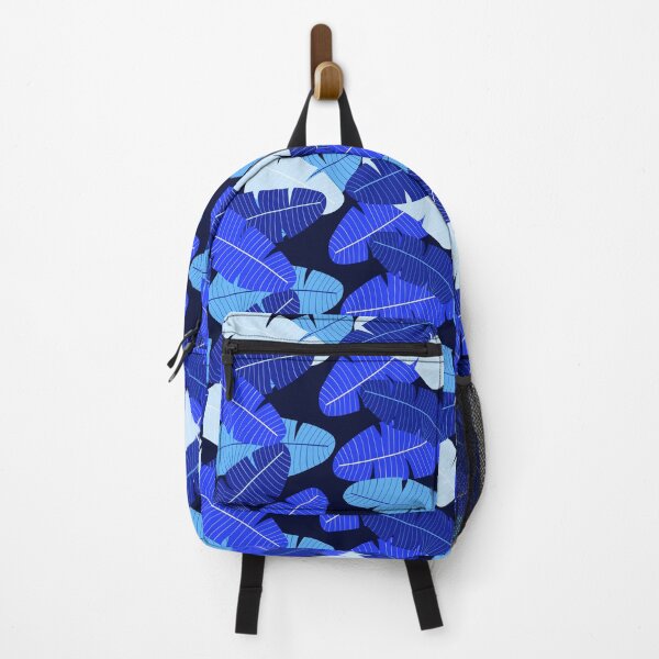 Item preview, Bright Blue and black leaf print designed and sold by DemonicGloom.