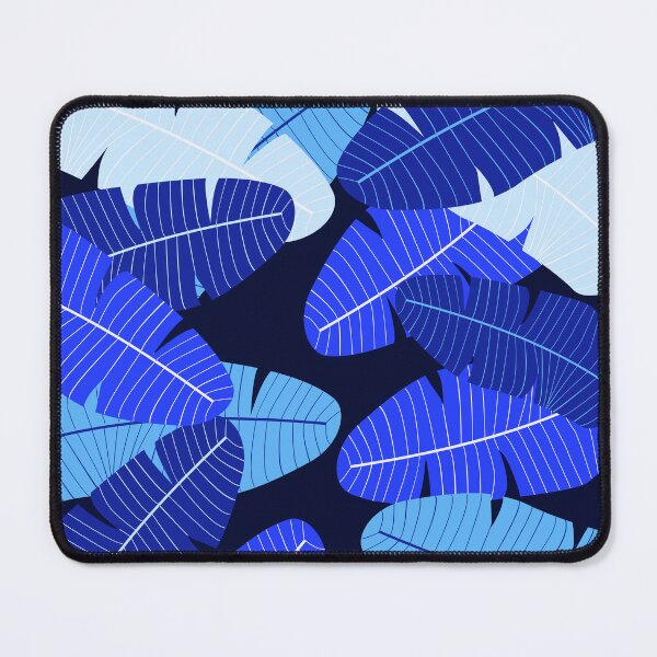 Item preview, Bright Blue and black leaf print designed and sold by DemonicGloom.