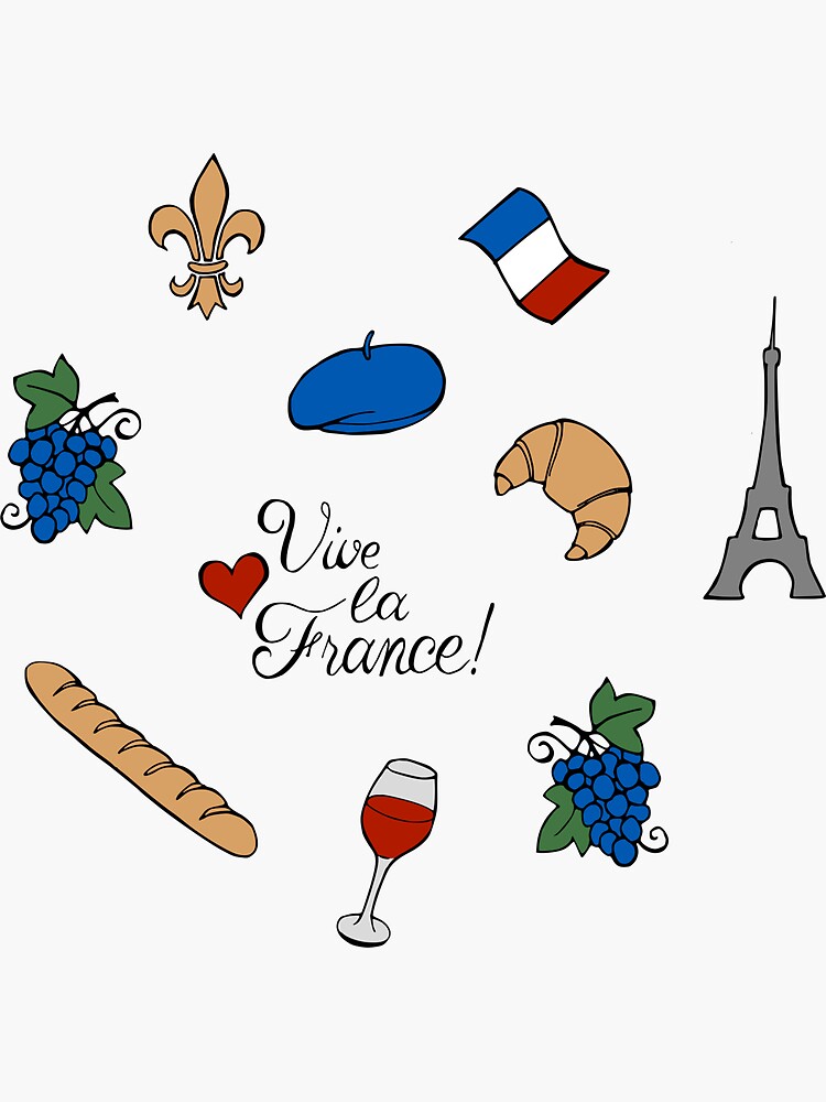 Thumbnail 3 of 3, Sticker, Vive la France! Pattern designed and sold by Olooriel.