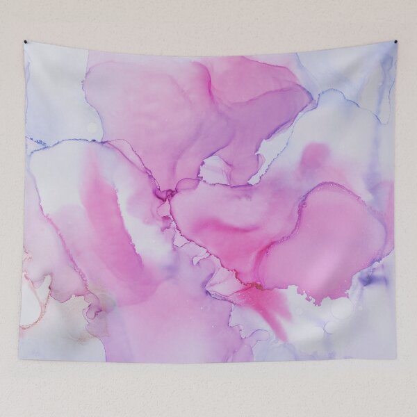 Item preview, Pink and Blue Flowing Abstract Ink Painting designed and sold by InkPaintingArt.