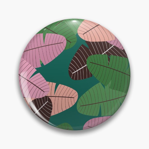 Item preview, Dark Green pink and  neutral leaf print designed and sold by DemonicGloom.