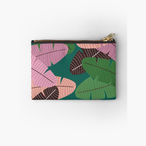 Item preview, Dark Green pink and  neutral leaf print designed and sold by DemonicGloom.