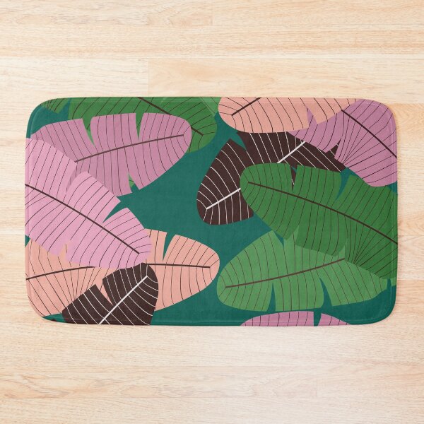 Item preview, Dark Green pink and  neutral leaf print designed and sold by DemonicGloom.