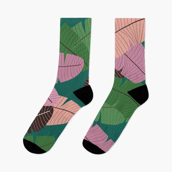 Item preview, Dark Green pink and  neutral leaf print designed and sold by DemonicGloom.