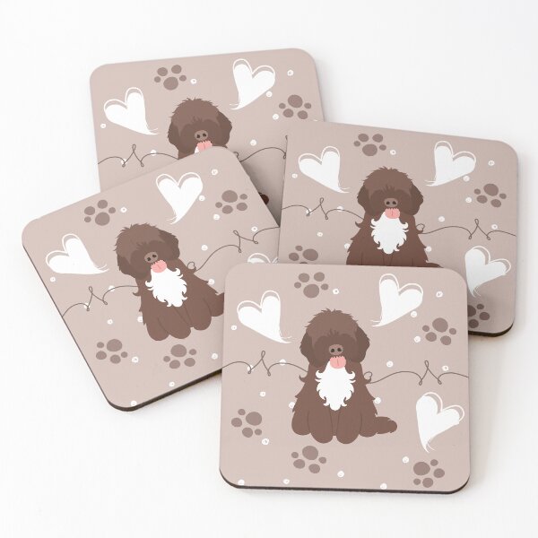Item preview, LOVE Chocolate White Cockapoo Cavapoo Cavoodle designed and sold by Lulupainting.