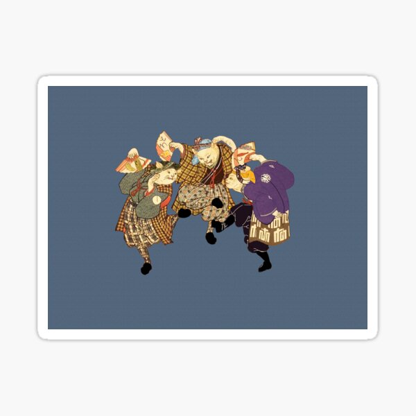 Item preview, Japanese Cats Dancing the Highland Fling Art designed and sold by simpsonvisuals.