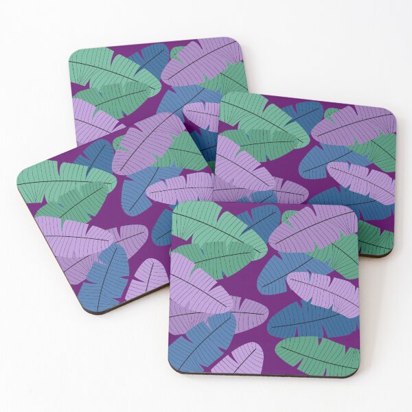 Item preview, Dark purple blue and green  neutral leaf print designed and sold by DemonicGloom.
