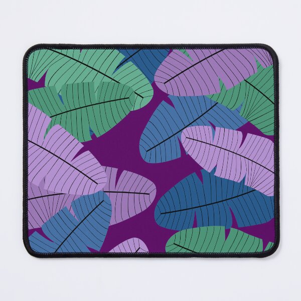 Item preview, Dark purple blue and green neutral leaf print designed and sold by DemonicGloom.