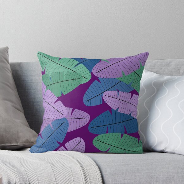 Item preview, Dark purple blue and green  neutral leaf print designed and sold by DemonicGloom.