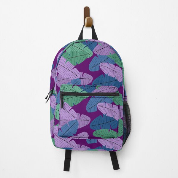 Item preview, Dark purple blue and green neutral leaf print designed and sold by DemonicGloom.