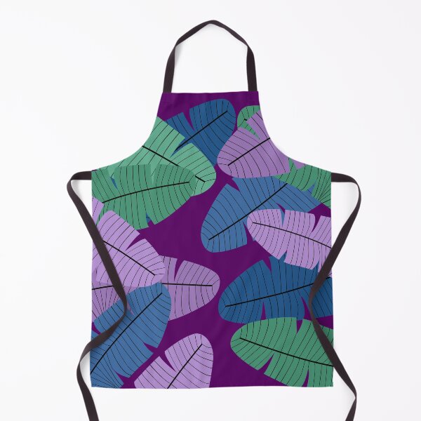 Item preview, Dark purple blue and green neutral leaf print designed and sold by DemonicGloom.