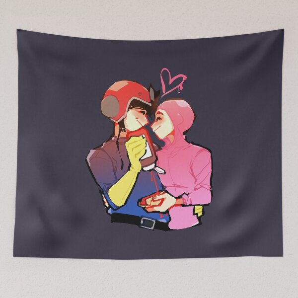 Item preview, Bright Famous Hunters Fight Pink Guy And Captain Falcon 2 Cute Fans designed and sold by KohlerGrenadine.