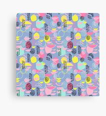 Abstract pattern nursery minimal pattern pink mint pastels and white abstract pattern design by CharlotteWinter Canvas Print