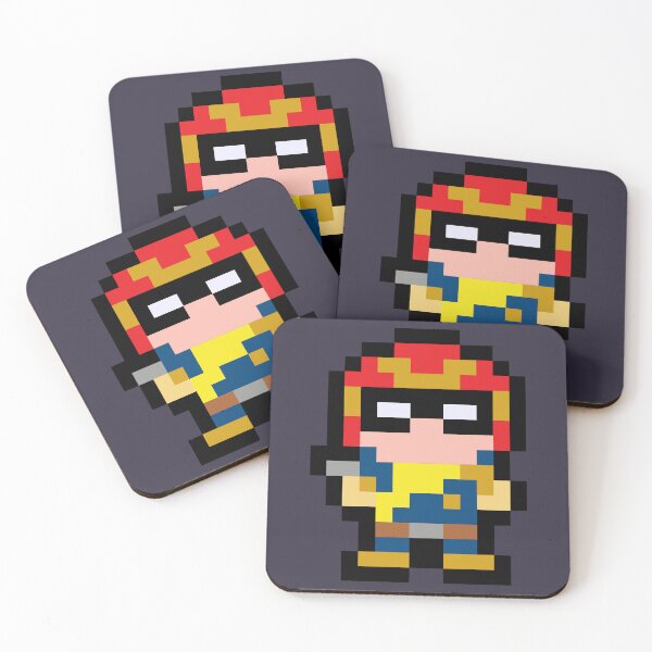 Item preview, Bright Famous Hunters Fight Pixel Captain Falcon Cute Fan designed and sold by KohlerGrenadine.