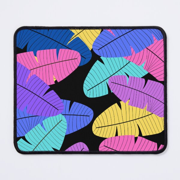 Item preview, Black and multicolour tropical leaf print designed and sold by DemonicGloom.