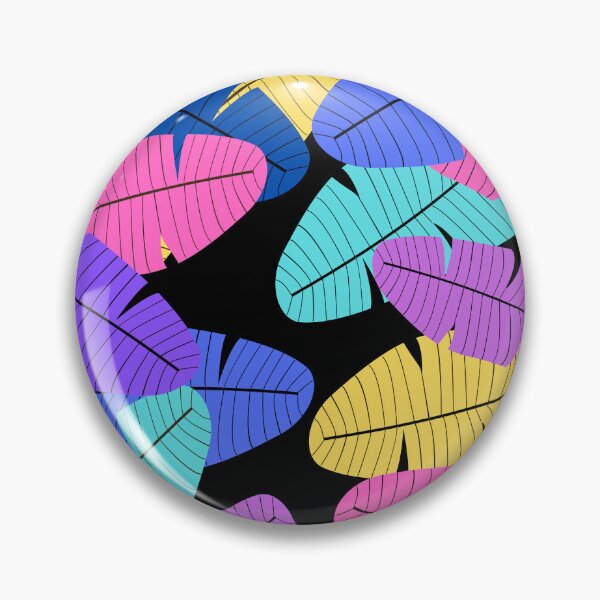 Item preview,  Black and multicolour tropical leaf print designed and sold by DemonicGloom.