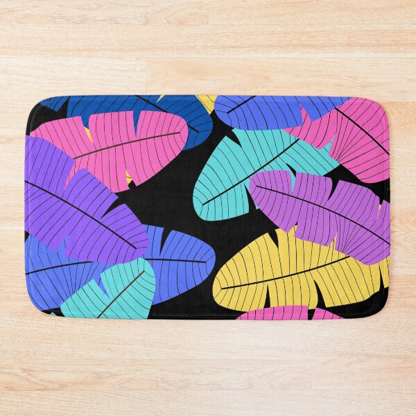 Item preview,  Black and multicolour tropical leaf print designed and sold by DemonicGloom.