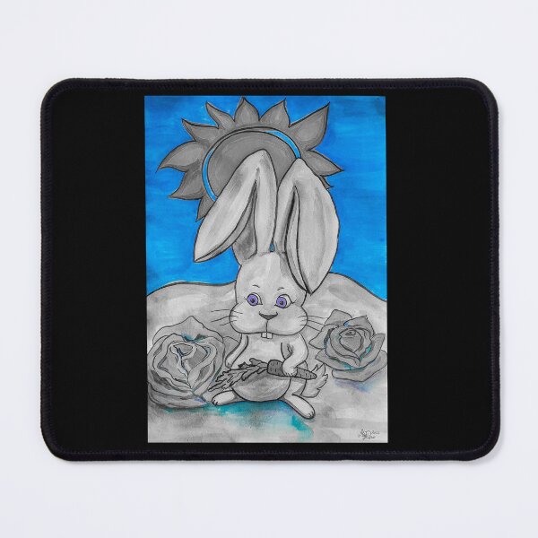 Item preview, Bunny with a carrot, edited watercolour drawing by MariDani Art designed and sold by MariDaniArt.