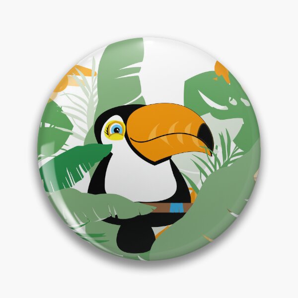 Item preview, Cute little toucan bird, sitting on a branche in the rainforest designed and sold by melissamaduka.