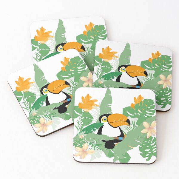 Item preview, Cute little toucan bird, sitting on a branche in the rainforest designed and sold by melissamaduka.