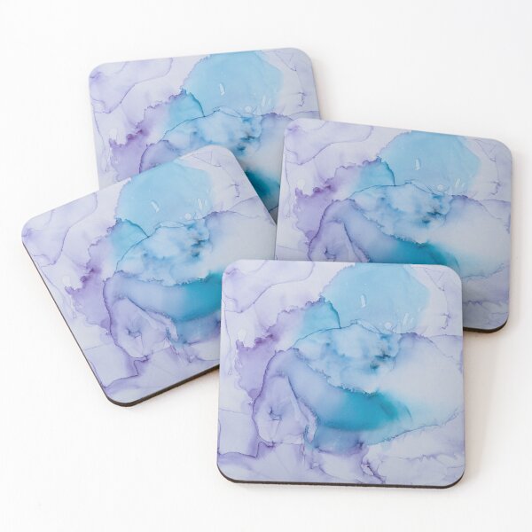Item preview, Teal and Purple Flowing Abstract Painting designed and sold by InkPaintingArt.