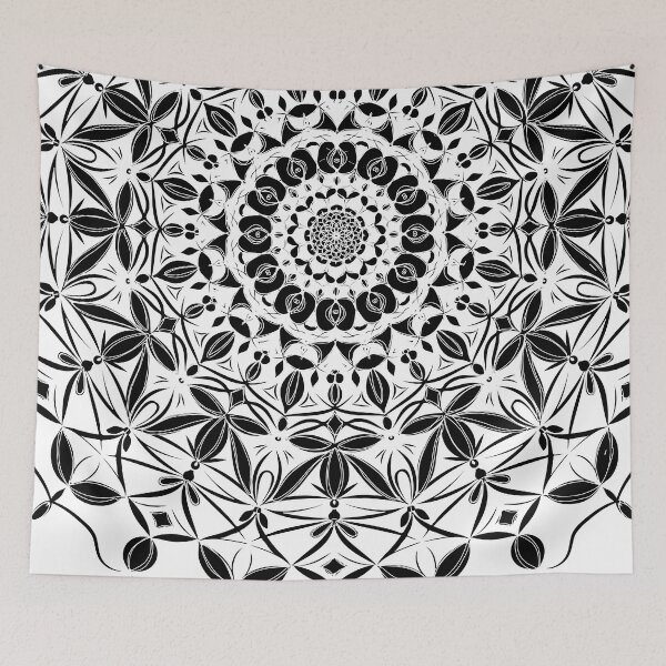 Item preview, black and white mandala designed and sold by Kosinskaya.