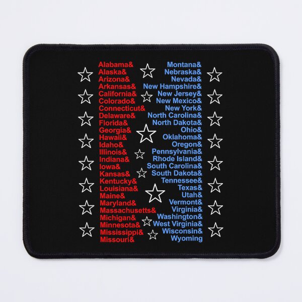 Item preview, Patriotic Fifty States Red White Blue Ampersand Stars List USA designed and sold by artfulnotebook.