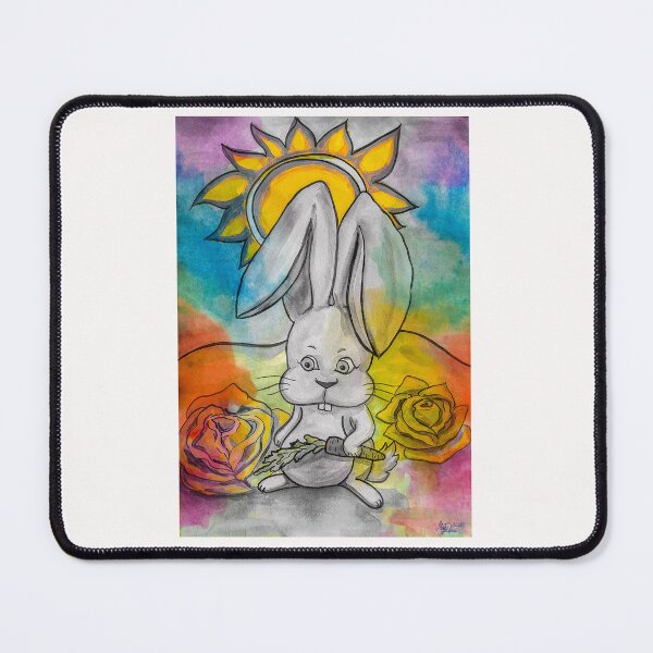 Item preview, Bunny with a carrot, edited watercolour drawing by MariDani Art designed and sold by MariDaniArt.