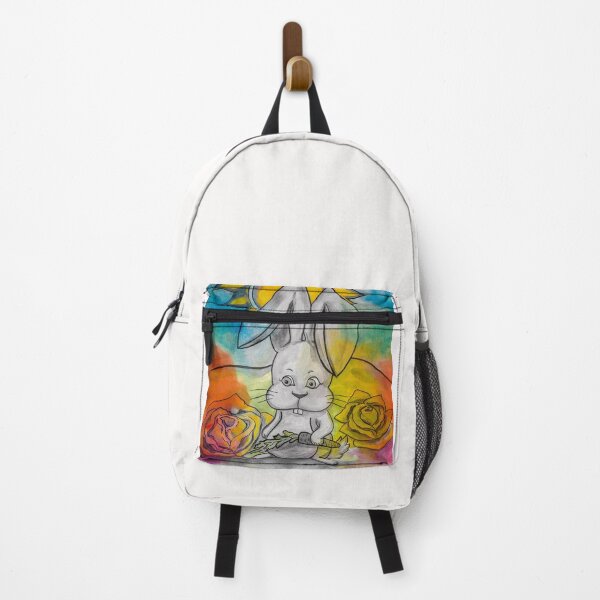 Item preview, Bunny with a carrot, edited watercolour drawing by MariDani Art designed and sold by MariDaniArt.
