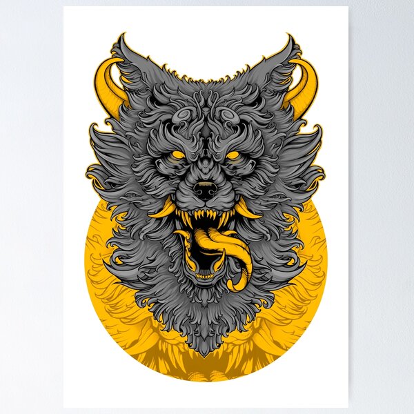 Item preview, Brutal Demon Wolf designed and sold by DmitriBurkov.