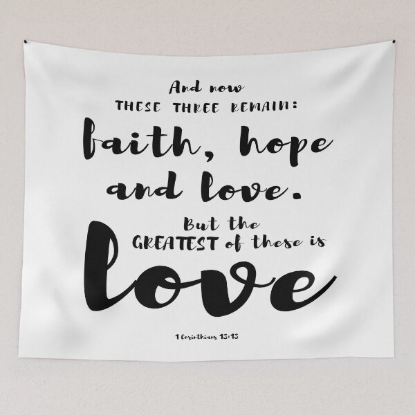 Item preview, Bible verse 1 Corinthians 13:13 Christian quote designed and sold by AmeliasArtistry.