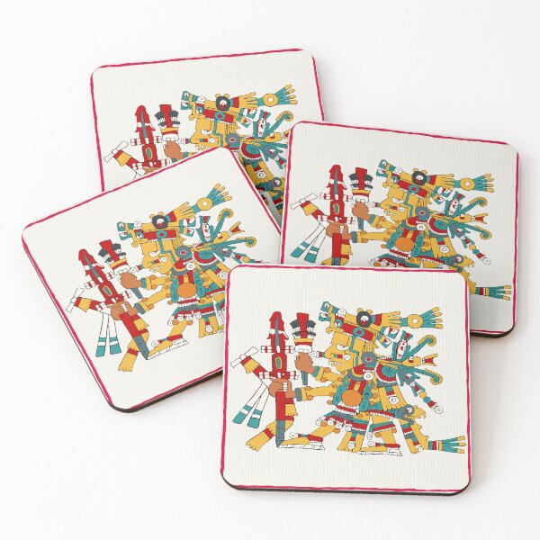 Item preview, Huitzilopochtli Aztec God Of War Coasters designed and sold by Aztectees.