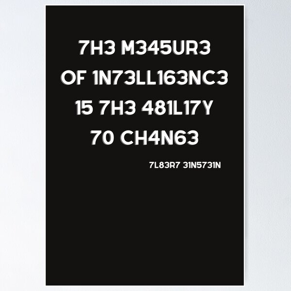 Item preview, The measure of intelligence is the ability to change  designed and sold by Calliope Cr ⭐⭐⭐⭐⭐.