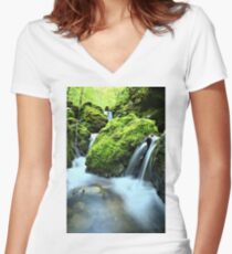 Moine Long Exposure Women's Fitted V-Neck T-Shirt
