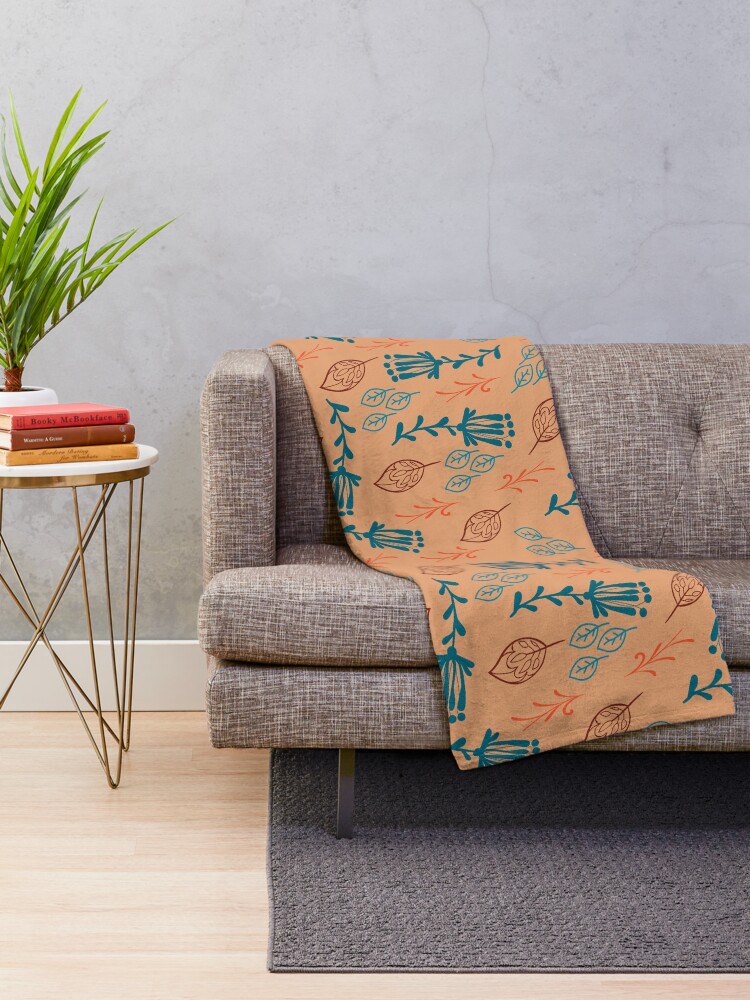 Thumbnail 2 of 6, Throw Blanket, Flower Pattern Abstract designed and sold by KHALID2000.