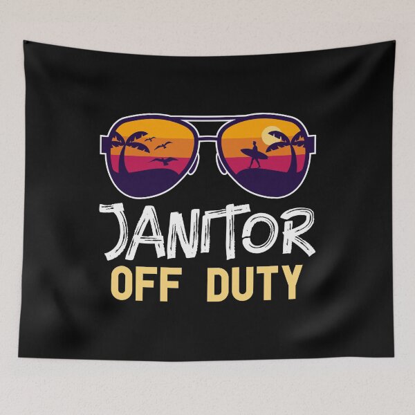 Item preview, Janitor Off Duty - Beach Time Off - Funny Summer Vacation designed and sold by Optix.