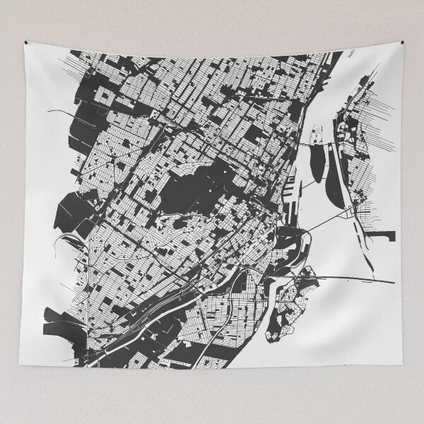 Item preview, Montreal Map Art Black white Canada designed and sold by EpicMaps.