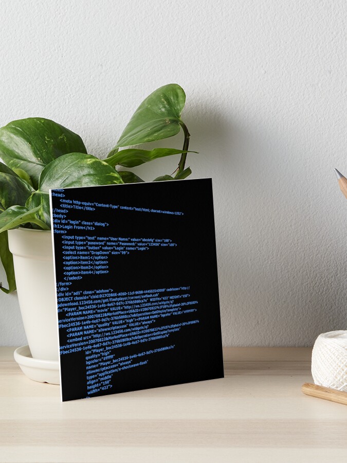 Html Background Art Board Print