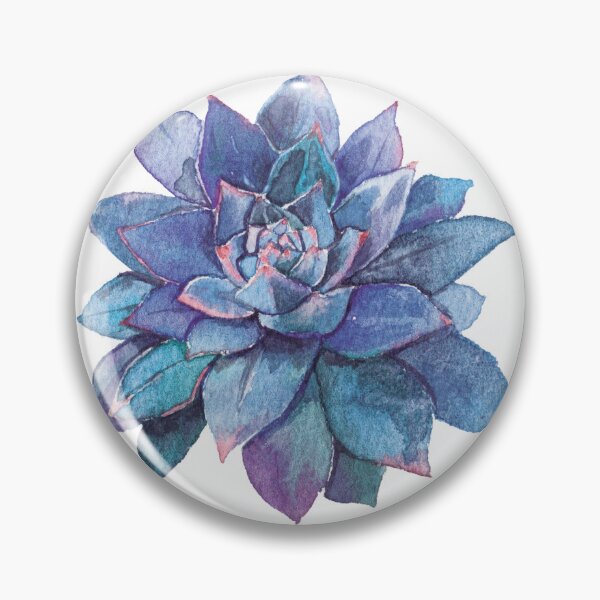 Item preview, Blue and Purple Watercolour Succulent designed and sold by Silver-Lime.