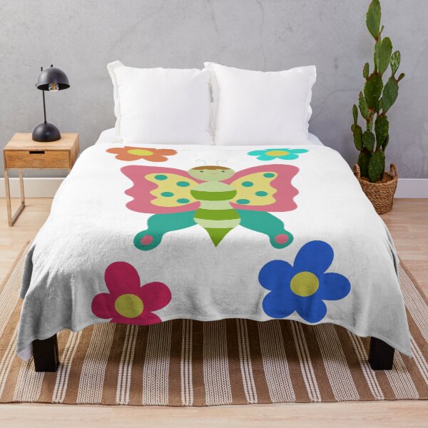 Item preview, Butterfly among flowers cartoon designed and sold by de-creartique.