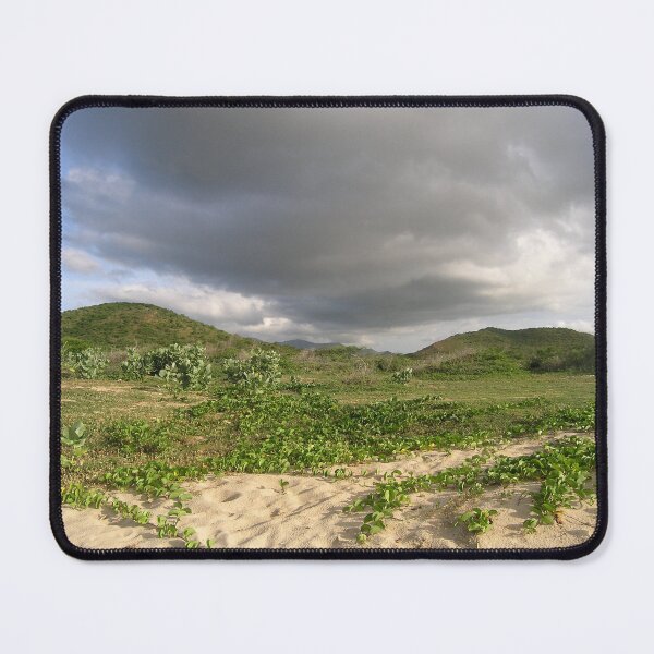 Aperçu de l'œuvre plage verte avec des nuages sombres Isla Margarita créée et vendue par BeLavender.
